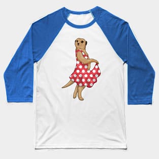 Meerkat Polka Dots Dress Baseball T-Shirt